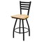 Holland Bar Stool Co 30" Swivel Bar Stool, Black Wrinkle, Nat Oak Seat X410 - alternate 1